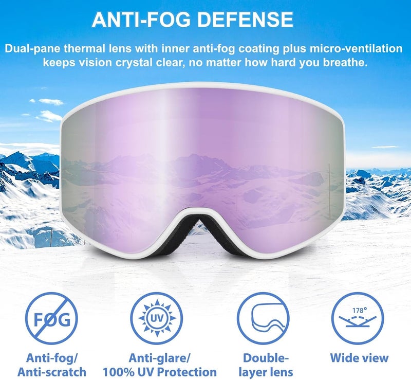 EXP VISION Ski/Snowboard Goggles Parent-child Snow Goggles Over Glasses for Men, Women Youth Kids - Image 3